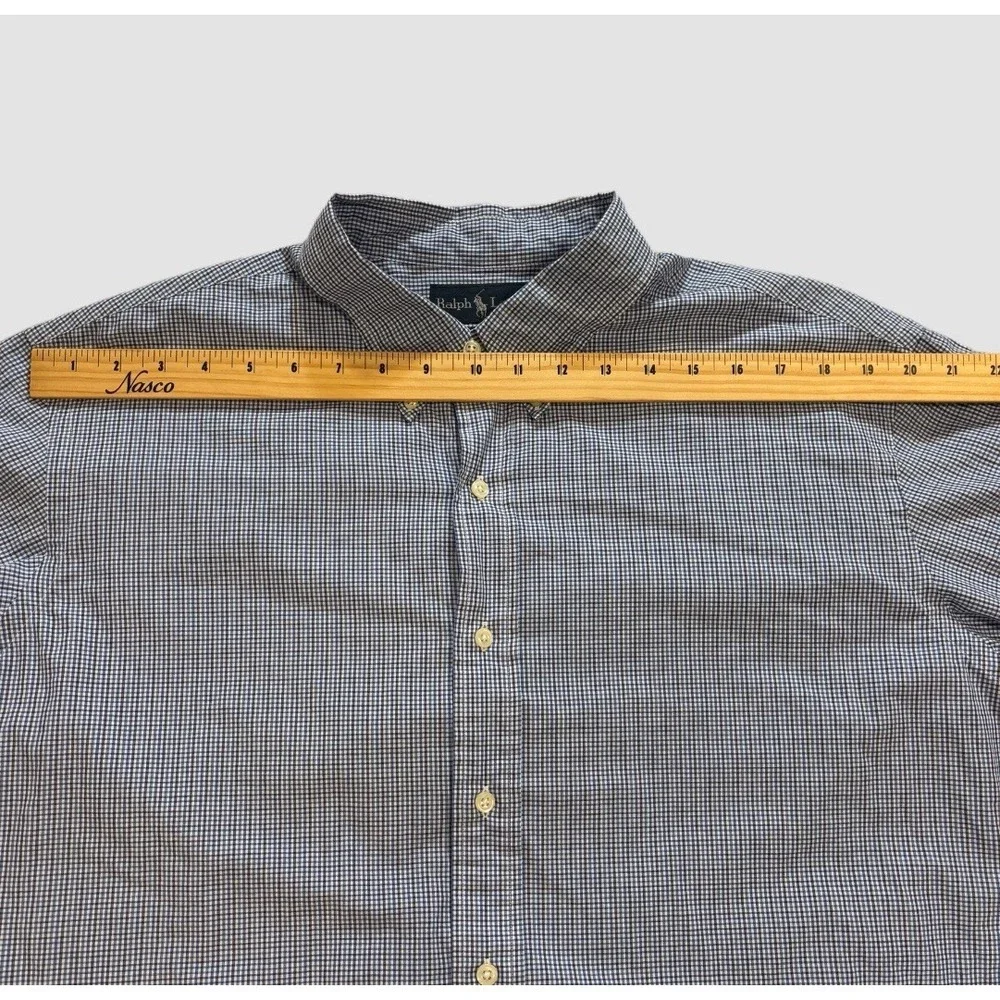 Ralph Lauren Men's 2XL Long Sleeve Button Down Shirt Custom Fit Check Print